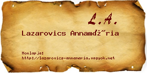 Lazarovics Annamária névjegykártya