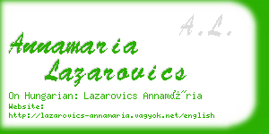 annamaria lazarovics business card